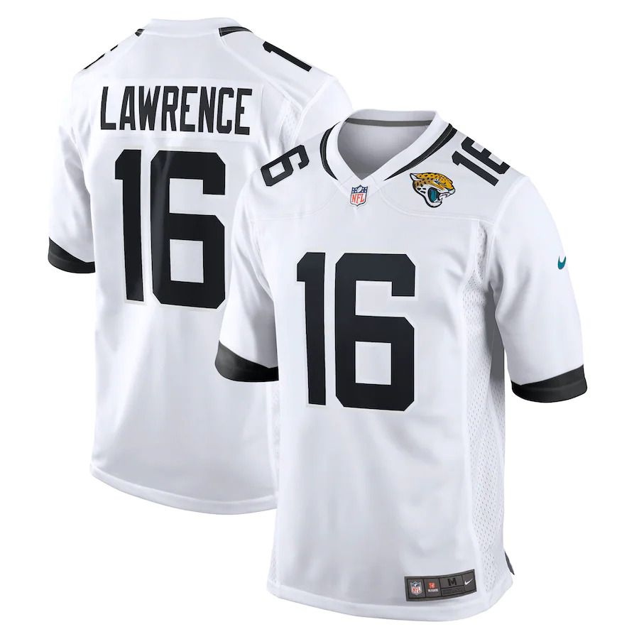 Men Jacksonville Jaguars 16 Trevor Lawrence Nike White Game NFL Jersey